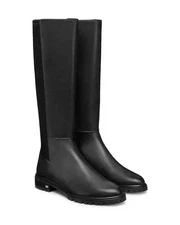 NWOT STUART WEITZMAN CITY KNEE HIGH WOMEN'S LEATHER BOOTS BLACK SIZE 9