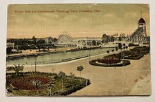 Roller Coaster Amusement Postcard Olentangy P...