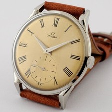 1947' JUMBO OMEGA 2603 SPIDER LUGS MANUAL WIND ROMAN DIAL VINTAGE GENTS WATCH
