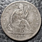 Silver 1861 Seated Liberty 50 Cents Half Dollar | VF Condition