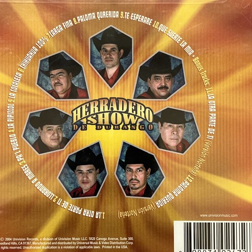 Pa'L Pueblo by Herradero Show de Durango (CD, Apr-2004, Univision Records) - Picture 4 of 7