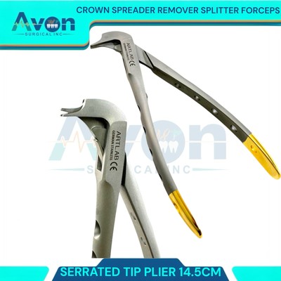 14.5cm Serrated Tips  Dental Crown Spreader Splitter Pliers, Perforated (1pc)