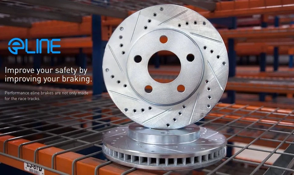 For Ford F-250 73-79 Brake Kit eLINE Series Drilled & Slotted Front Brake Kit w - Image 3 of 4