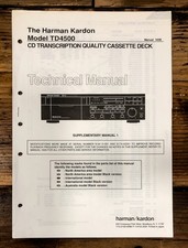 Harman Kardon TD4500 TD-4500 Cassette Service Manual Original  2