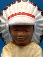 Vintage St Labre Indian School toy Native American boy Chief doll figure
