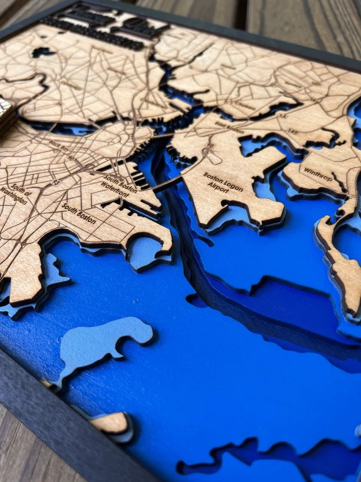 Fenway Park 3D деревянная карта настенное искусство Бостон, Массачусетс - Изображение 3 из 4