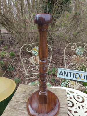 Hoher 50 cm hoher Vintage Hutständer aus Holz gedrechselt