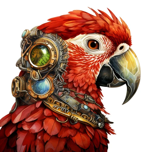 Steampunk Parrot Steam Punk Animal Self Adhesive Vinyl Sticker