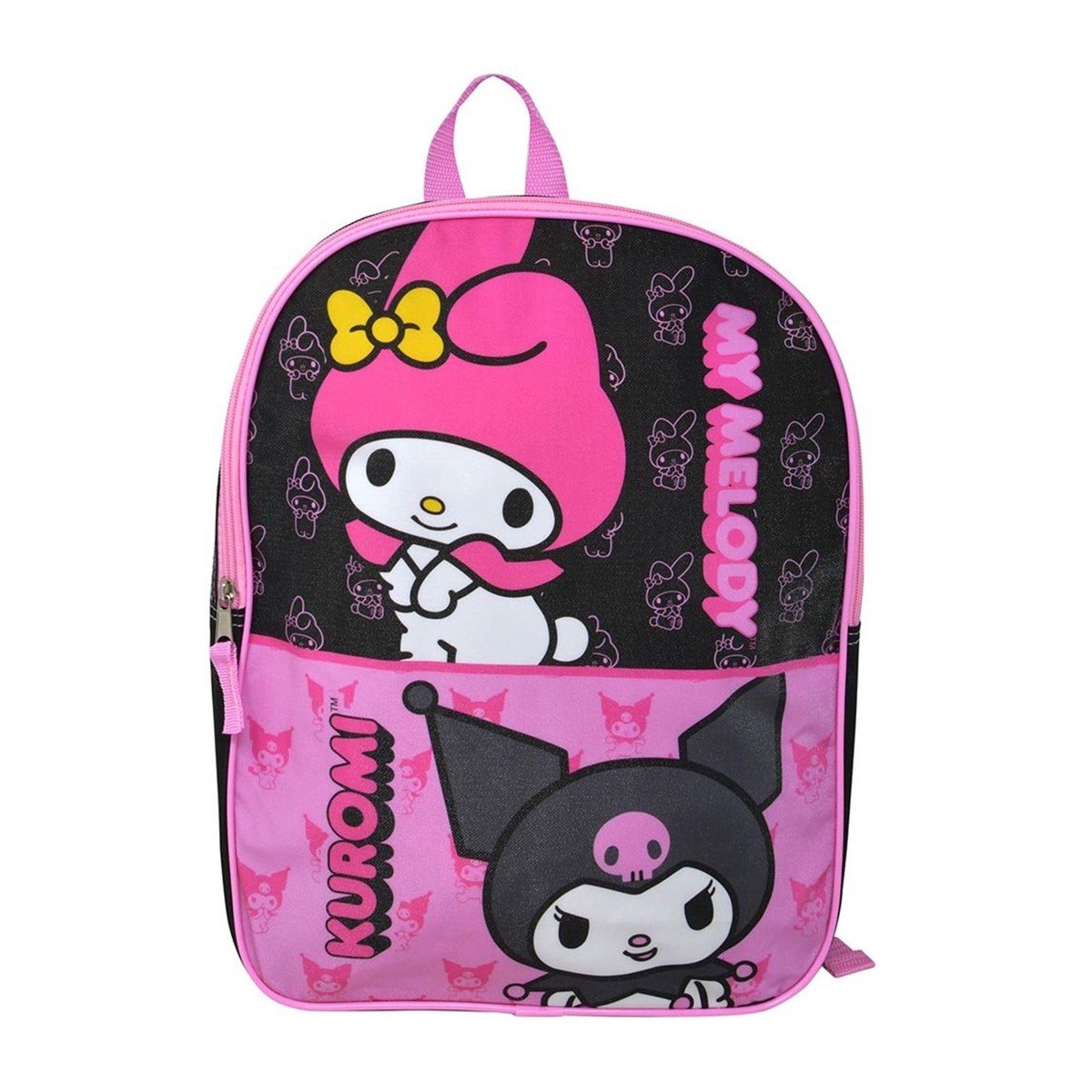 Large Backpack - Hello Kitty - My Melody & Kuromi Pink/Black 16