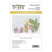 Spellbinders House Mouse Cling Rubber Stamp Tree-mendous Christmas