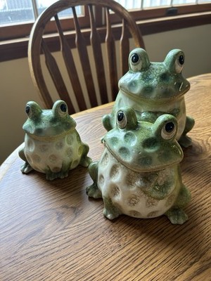 Ceramic Frogs Three Different Sizes