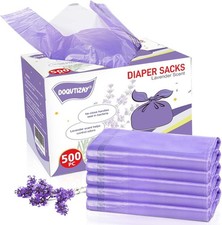 Baby Disposable Diaper Bags Easy-To-Tie Tabs Diaper Sas with Lavender