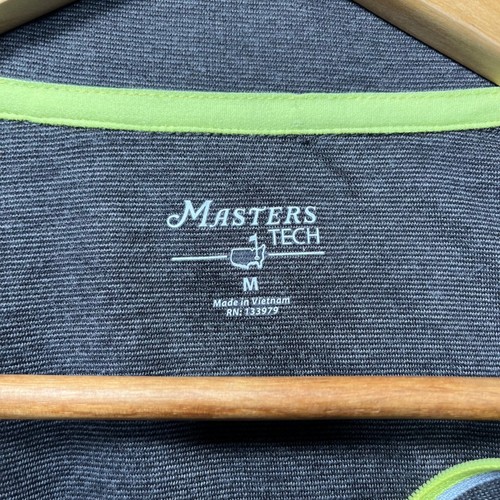 Masters Tech Golf Pullover Mens Medium 1/4 Zip Augusta Lightweight Gray - Picture 5 of 8