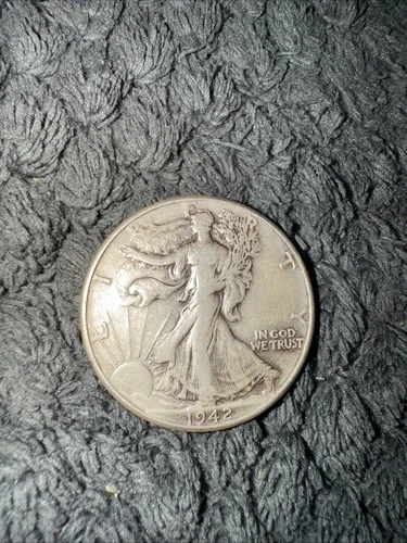 1942 Walking Liberty Half Dollar, 90% Silver, Fine Coin