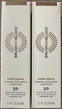 Brush On Block Sheer Genius Mineral Sunscreen SPF 50 1.7 Fl each 2-Pack