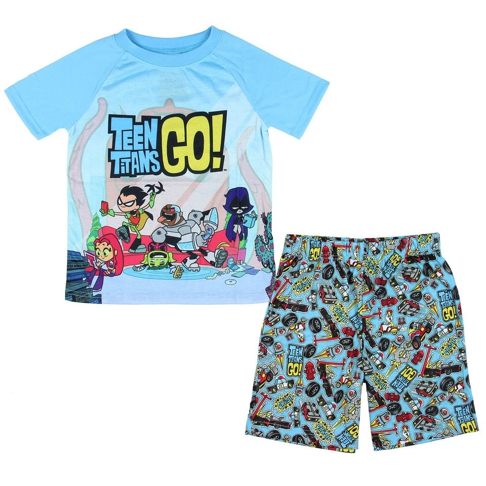 Teen Titans Go! Juego de pijama corto Big Boys Chill de 2 piezas Foto 2 de 4