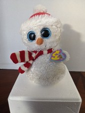 Ty Beanie Boos 7 Inch Scoops The Snowman  2010 Edition Plush