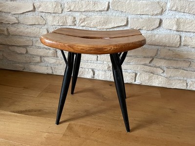 Pirkka Hocker Holz von Ilmari Tapiovaara für Laukaan Puu 1950er Asko Finland