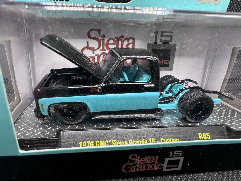 M2 MACHINES 1976 GMC SIERRA GRANDE 15 - CUSTOM BLACK / TEAL - Image 2 of 4