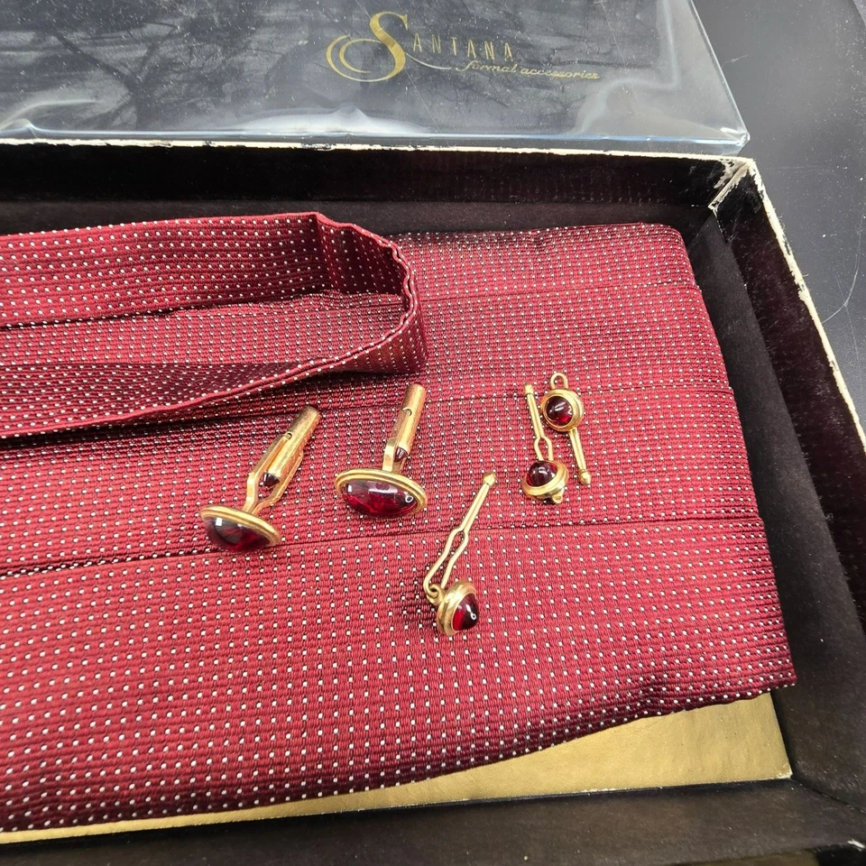 Винтажный официальный набор Santana шелковый галстук-бабочка запонки смокинг CM2085 - Изображение 3 из 4