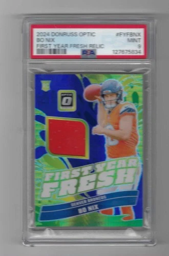 PSA 9 MINT BO NIX 2024 DONRUSS OPTIC " FIRST YEAR FRESH RELIC " PRIZM ROOKIE