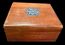 1947  The New England Box Co  WOOD TRINKET BOX  Greenfield MA  Wood Packing Pays