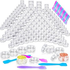 100 Pcs 3g Empty Plastic Containers with Lids,Tiny Makeup Sple