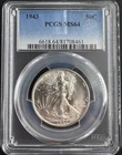 1943 Walking Liberty Half Dollar PCGS MS64 90% Silver Gem BU Uncirculated 50C