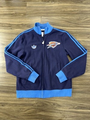 ADIDAS NBA OKLAHOMA CITY THUNDER OKC FULL ZIP SWEATSHIRT MEN'S S JACKET 2012