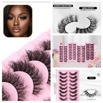 10 Paar 5D Wimpern Set künstliche Wimpern flauschig Lashes Fake False Eyelashes 