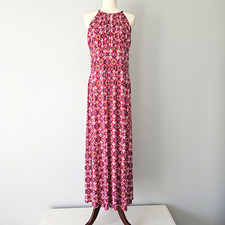 Cato Multicoloured Geometric Halter Maxi Dress Size Large Boho Resort Artsy
