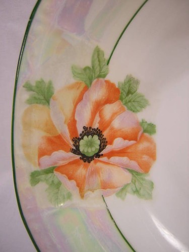 Germany 8 5/8" Poppy Decorated Luster Bowl - Picture 3 of 4