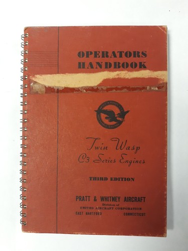 Pratt & Whitney Twin Wasp C3 Engine Operators Handbook Part No. 48678 Original - Picture 1 of 12
