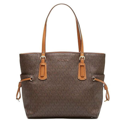 MICHAEL Michael Kors Voyager Logo Faux-Leather Tote (Brown) 30T8GV6T4B-200