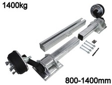 Universal Anhänger Achse verstellbar 1400kg Auflage 800-1400mm 5 x 112 gebremst