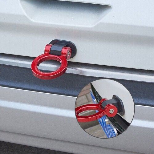 Red Plastic Front Rear Bumper Tow Hook Trailer Tow Bar For Racing Car Decor Kit - Picture 5 of 9