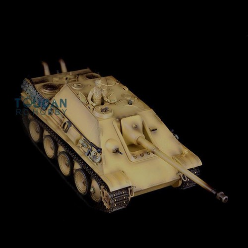 Heng Long 7.0 3869 German Jadpanther RTR 1/16 RC Serbatoio Tracce Metallo Ruote Giallo - Foto 2 di 7
