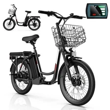 Peak 819W Electric Scooter with Seat Adjustable Adults Ebike for Commuting black