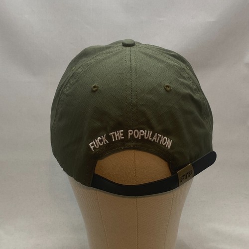 Fuckthepopulation FTP Baseball Cap Adjustable Olive Embroidered Logo Strapback - Picture 3 of 5