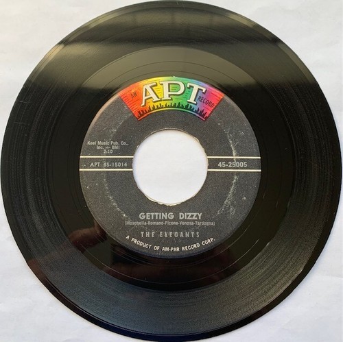 THE ELEGANTS-APT RECORD 45-25005-GETTING DIZZY-LITTLE STAR-7"1958 ROCK DOOWOP VG - Picture 4 of 6