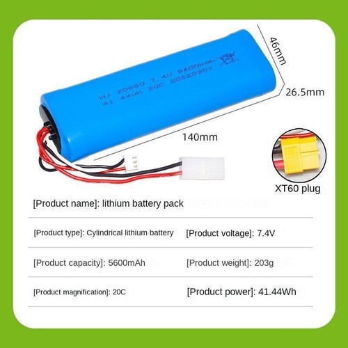 Lipo Akku 7,4V 5600mAh mit USB Kabel für Henglong 3818 3889 3819 3838 Tank - Bild 3 von 11