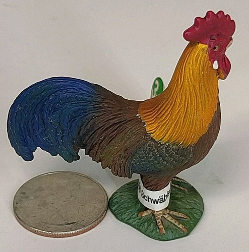 Figura de colección Schleich Gallo Granja Mundo D-73508 Gallo Pollo 2 1/4" Azul  - Imagen 17 de 17