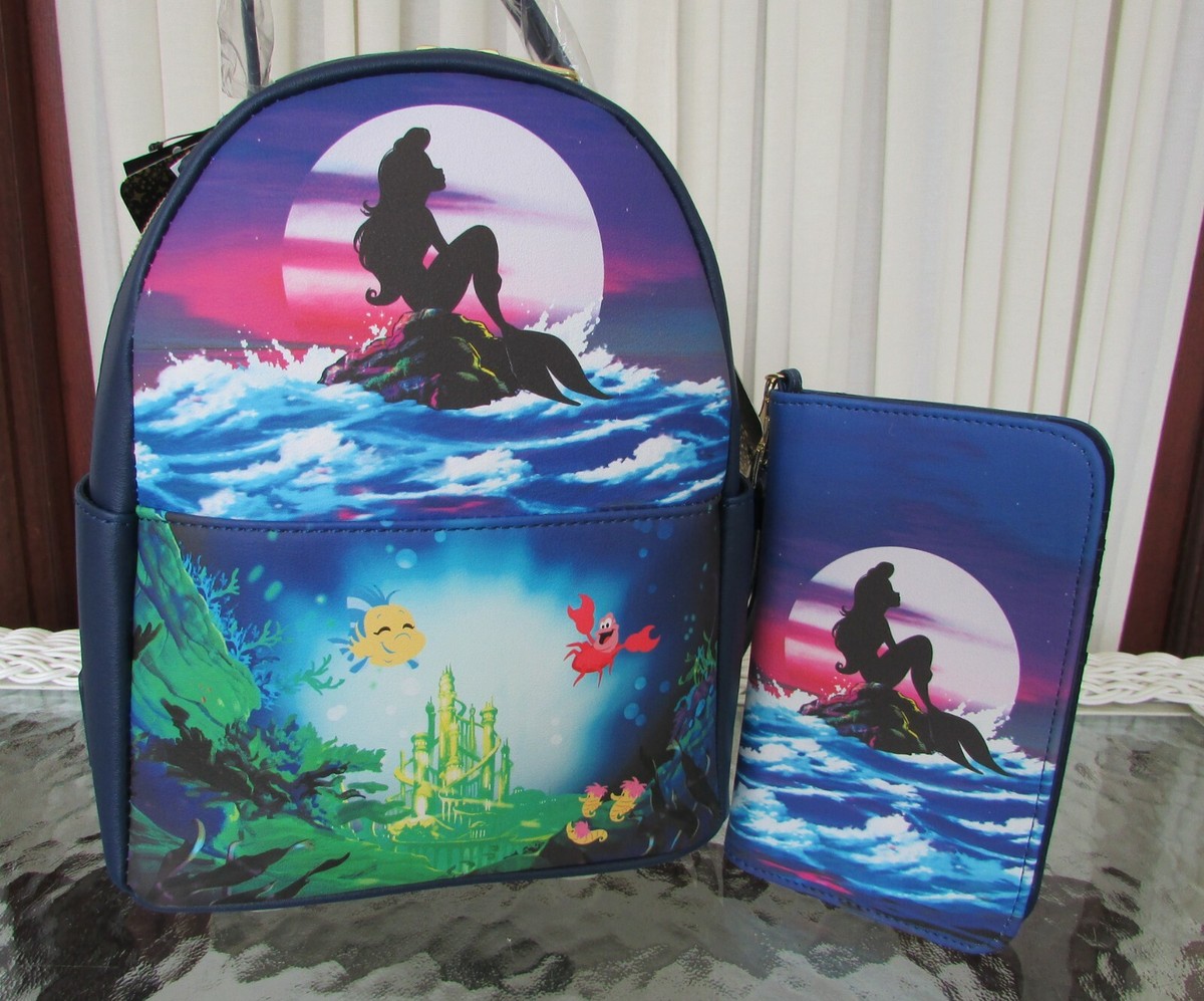 Disney Loungefly Ariel Little Mermaid Mini Backpack Tech  display picture 3
