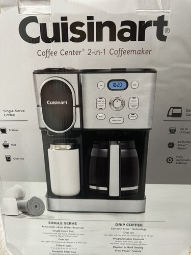 Cuisinart Coffee Center SS-16 12-Cup 2-in-1 Coffee Maker - Black Stainless Steel