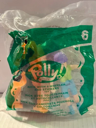 McDonald's Happy Meal Toys 2003 Polly Pocket #6 Rick w 4-Wheeler & Stickers New