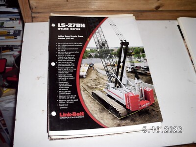LINK-BELT LS-278H LATTICE BOOM CRAWLER CRANE BROSCHÜRE 6 SEITEN ALT & RAR