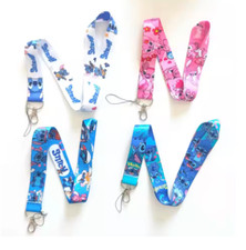 new lot 10pcs cartoon Stitch mix Lanyard Mobile Phone ID Card KeyChain Holder