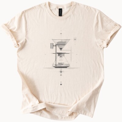 Pour Over Coffee Tee Geometric Brew Minimalist Shirt
