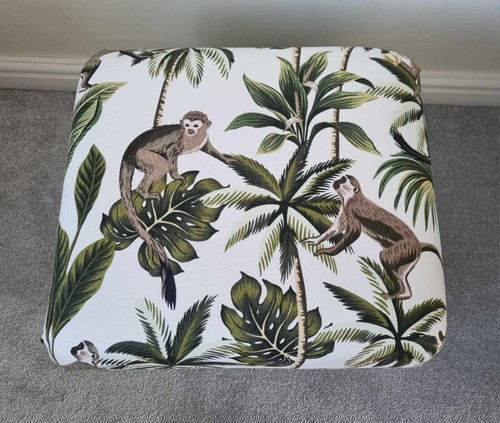 Footstools Pouffes in Fryetts Fabrics Peacocks Accent Ochre Stag Patchwork Dogs - Picture 77 of 101
