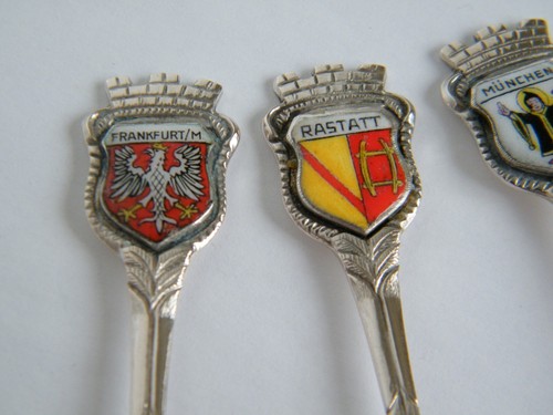 Antiko 800 Silver Spoons 4 Souvenir Spoons Cities of Germany Lot of 4 - Picture 5 of 12